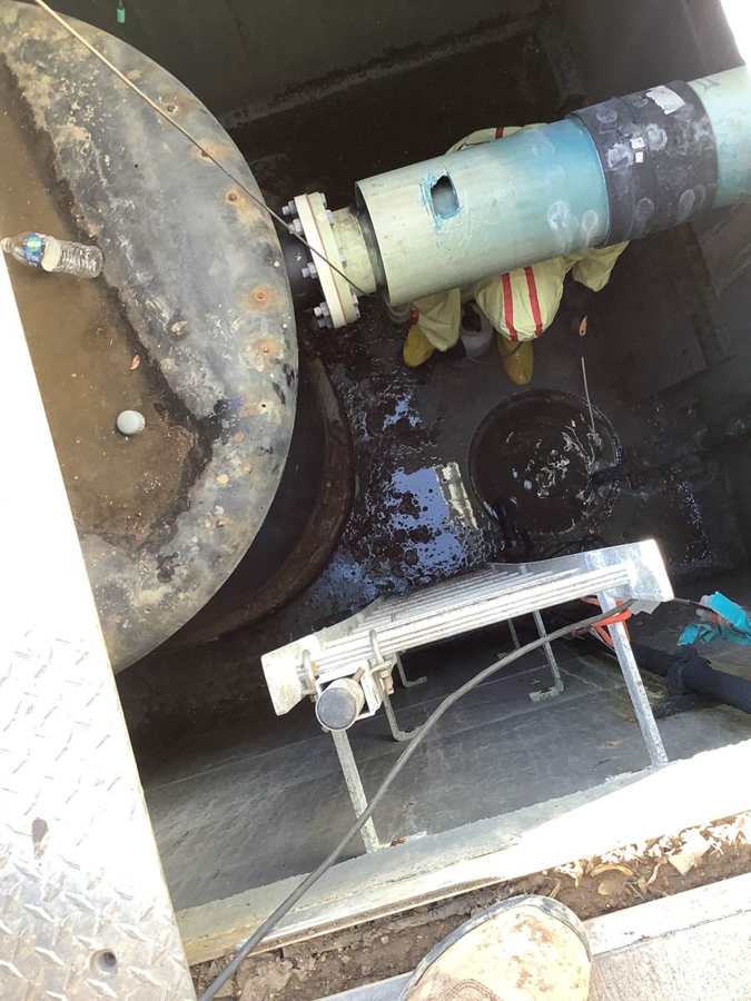 Tank piping connection inside the vault