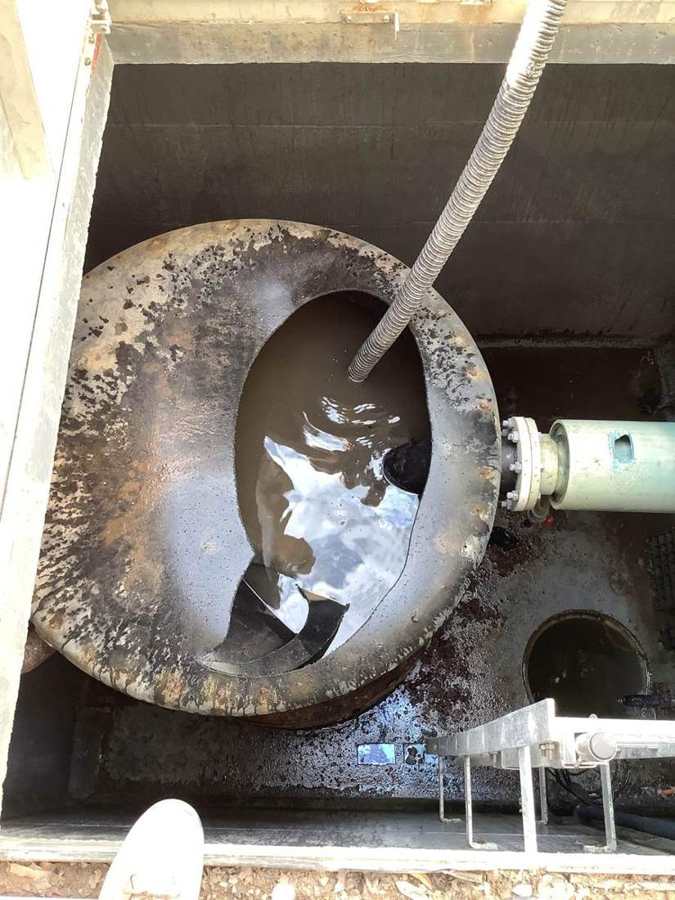Acid dilution tank vault opened for replacement