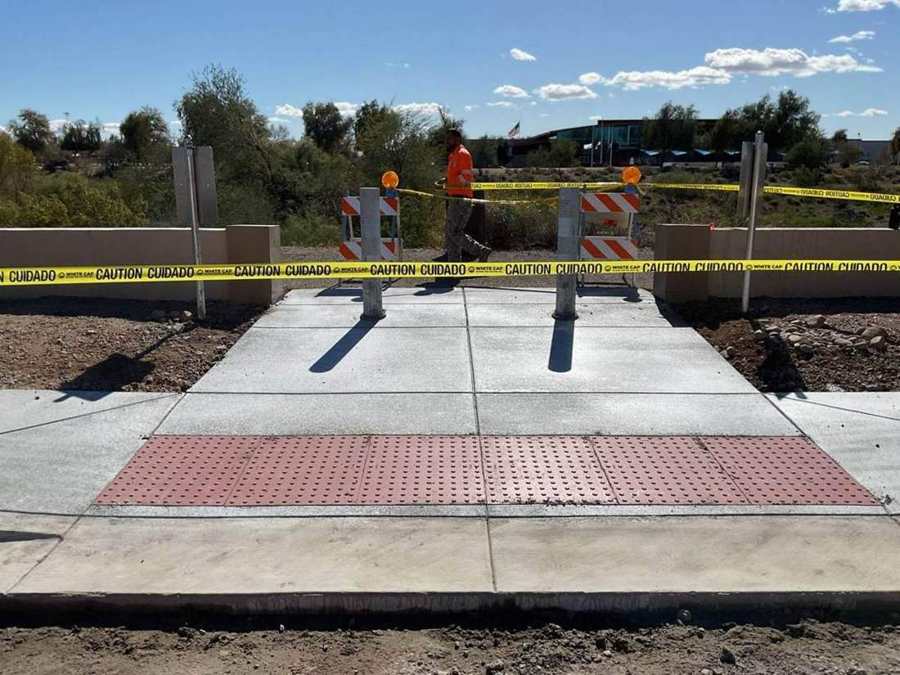 ADA ramp with truncated domes