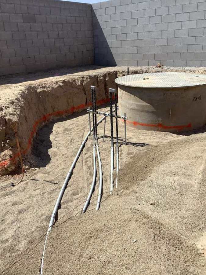 Electrical conduit runs to the lift station