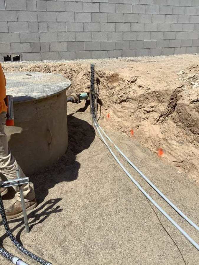 New wet well set with discharge piping