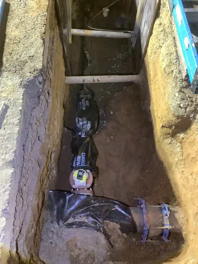 Excavating a new sewer line
