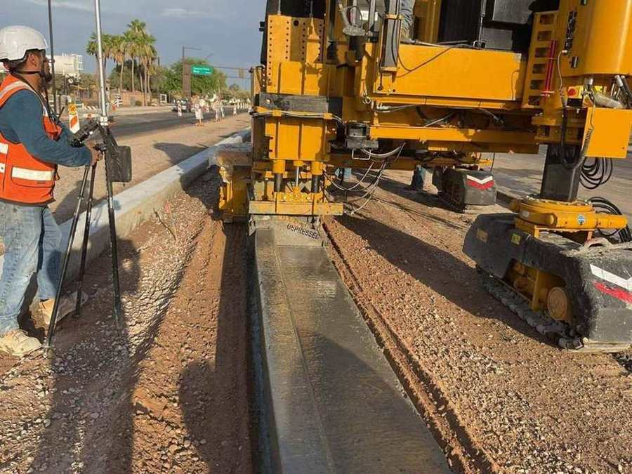 GOMACO slipform paver placing curb and gutter