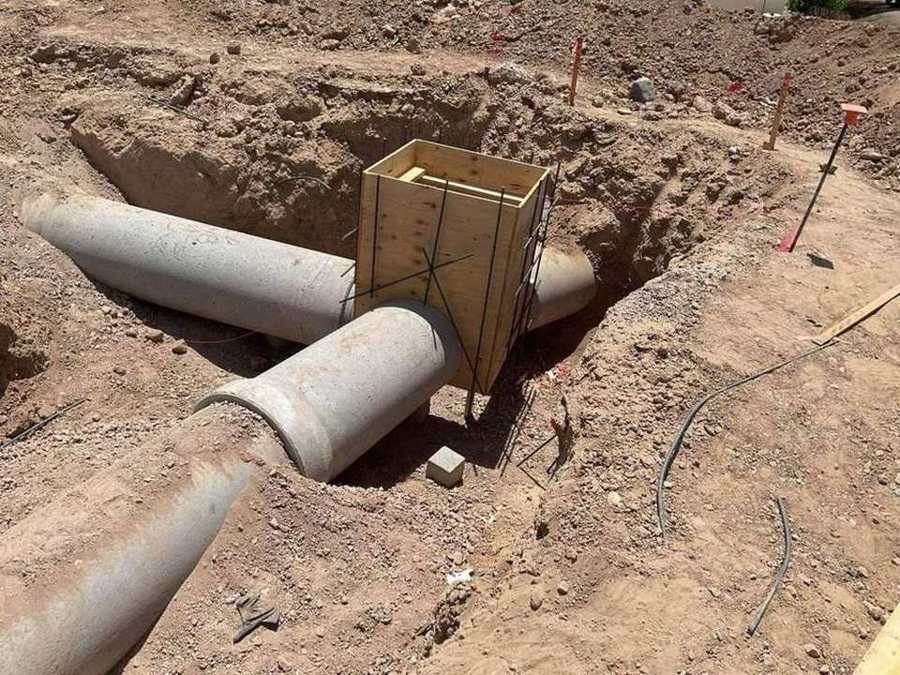 Storm pipe and catch basin forms