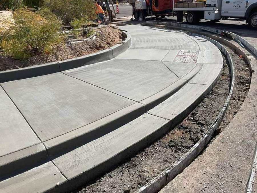Sweeping curb and sidewalk