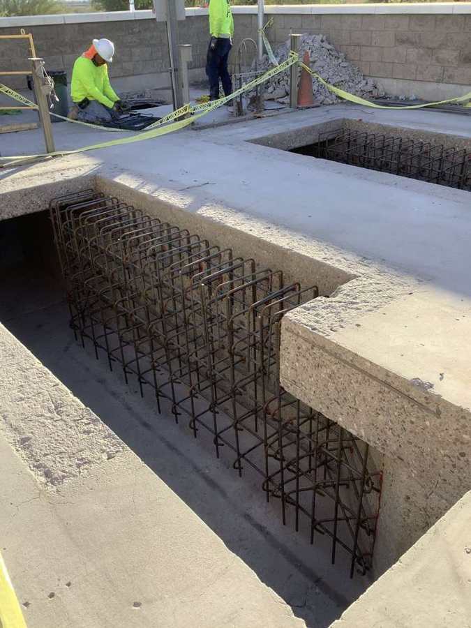 Wall rebar in a cast-in-place vault
